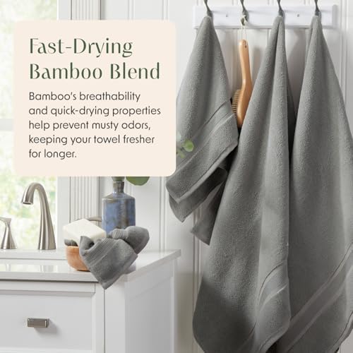 Luxury Bamboo Rayon Oversized Bath Towel Set | 2-Pack | Ultra Soft | Carbon