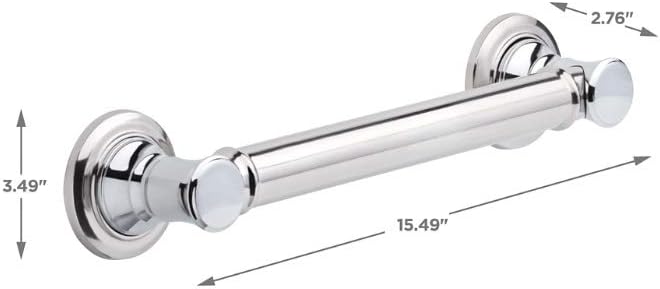 DELTA FAUCET 41612 Traditional Grab Bar, 12-Inch, Chrome