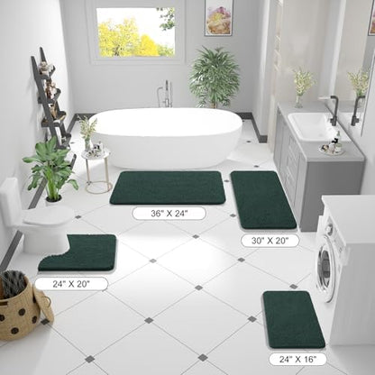 OLANLY Bathroom Runner Rugs 44x24, Extra Soft Absorbent Chenille Bath Rugs