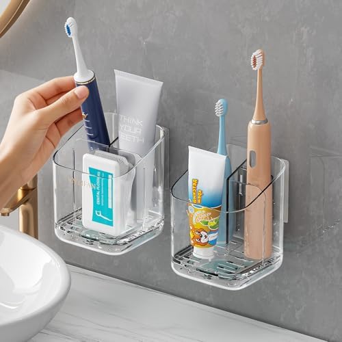 3 Slots Detachable Toothbrush Holders Wall Mounted for Bathrooms