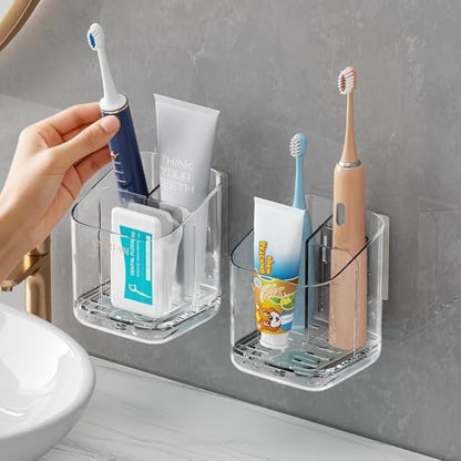 3 Slots Detachable Toothbrush Holders Wall Mounted for Bathrooms