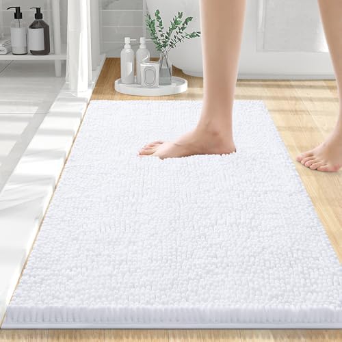 Smiry Bathroom Rugs 24X16, Luxury Chenille Extra Soft Absorbent Bath Mat