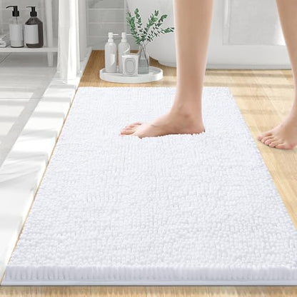 Smiry Bathroom Rugs 24X16, Luxury Chenille Extra Soft Absorbent Bath Mat