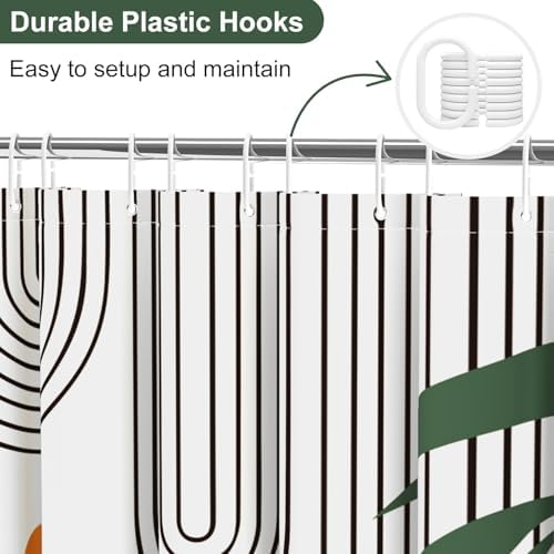 deFouliao Boho Shower Curtain, Modern Abstract Arch Waterproof Shower Curtain for Bathroom Bathtub Home Curtain Decor with Hooks, Machine Washable, 72''Wx72''L