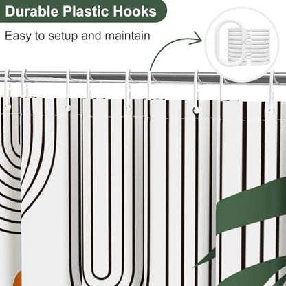 deFouliao Boho Shower Curtain, Modern Abstract Arch Waterproof Shower Curtain for Bathroom Bathtub Home Curtain Decor with Hooks, Machine Washable, 72''Wx96''L