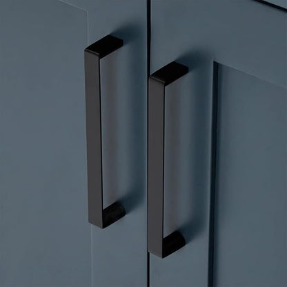 ARIEL Hepburn 54-inch Bathroom Vanity Base Cabinet,Solid Wood, 2 Soft Closing Doors, 9 Dovetail Drawers, Midnight Blue