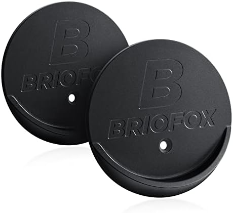 BRIOFOX Shower Curtain Rod Holder 3M Adhesive | Heat Resistant | Waterproof | Max Load 60 lbs Shower Rod Retainer for Wall, 2 Pack, Black (Rod Not Included)