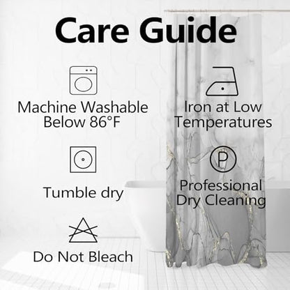 Gray Marble RV Stall Waterproof Shower Curtain 60x72 inches