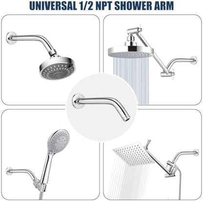 Shower Arm with Flange, 10 Inch, Chrome