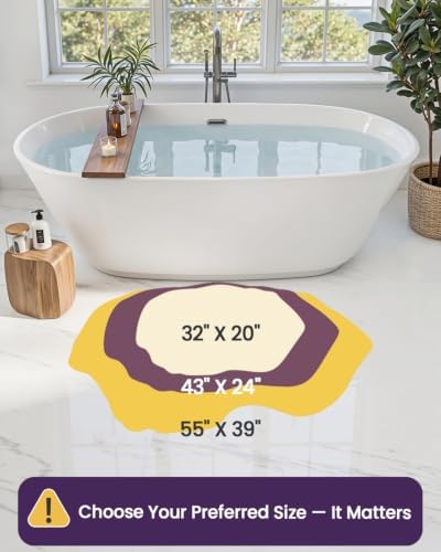 DEXI Cute Moss Bath Mat, Green Oval Bathroom Rugs, 43x24