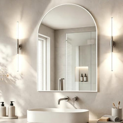 Arched Wall Mirror for Bathroom, 30"x40" Arched Mirror Wall Mounted Mirror with Metal Frame, Gold Vanity Mirror Decor for Mantle, Bedroom, Entryway, Living Room