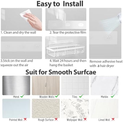 Liuoud 5 Pack Shower Caddy for Inside Shower, Grey Bathroom Storage Decor
