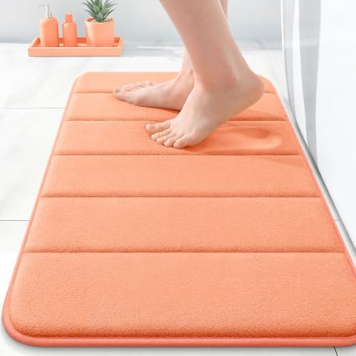 OLANLY Memory Foam Bath Mat 24x16, Super Soft and Absorbent Bathroom Rugs
