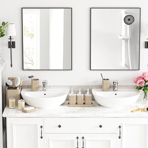 Bathroom Accessory Set - Bathroom Set, 12PC Bathroom Accessories Set, Beige Bathroom Accessories Set, Mini Trash Can, Toilet Brush, Trash Can & Soap Dispenser