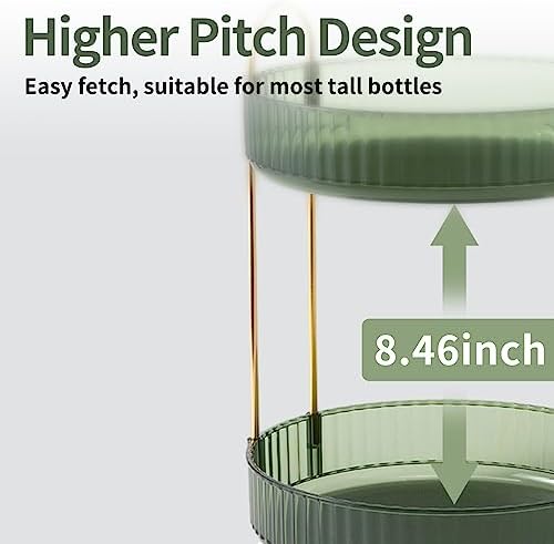 Asayuee 360 Rotating Perfume Organizer,3 Tier Large Capacity Make Up Organizers and Storage,Makeup Organizer for Bathroom,Cosmetic Perfume Stand Holder (Green-3 Tier)