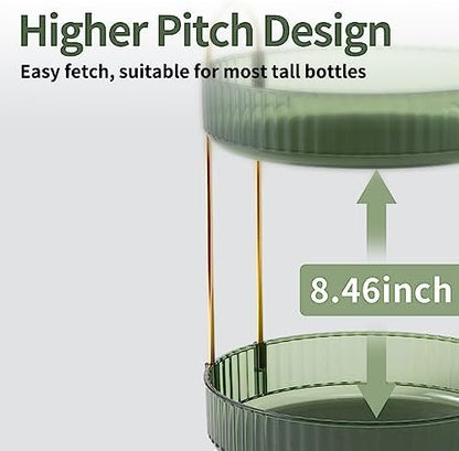 Asayuee 360 Rotating Perfume Organizer,3 Tier Large Capacity Make Up Organizers and Storage,Makeup Organizer for Bathroom,Cosmetic Perfume Stand Holder (Green-3 Tier)