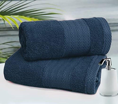 GLAMBURG Premium Cotton 4 Pack Bath Towel Set - 100% Pure Cotton - 4 Bath Towels 27x54 - Ideal for Everyday use - Ultra Soft & Highly Absorbent - Mineral Blue