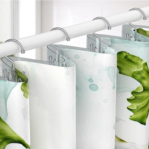 Goowin Shower Curtain Hooks, Shower Curtain Rings, Durable Rust Proof Shower Curtain Hangers, Shower Rings for Curtain, Double Glide Shower Hooks for Shower Curtain, Chrome, 12 Pack-Cylinders