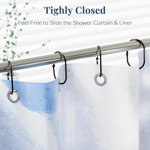 Bathway Shower Curtain Rings, Shower Curtain Hooks Bronze Curtain Rings 12 Pcs Anti-Drop Shower Rings for Curtain, Metal Shower Curtain Rings Rust Proof, Shower Hooks for Shower Curtain Rod