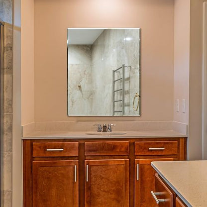 Bathroom Mirror for Over Sink 36x30 Inch Frameless Wall Mirror Beveled Edge