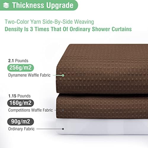 Dynamene Stall Waffle Shower Curtain 256 GSM Heavy Fabric 54x72 Brown
