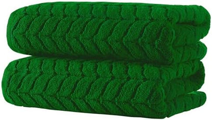 BAGNO MILANO Turkish Cotton Bath Towels, Hand Towels - Soft Plush Jacquard Collection Luxury Towels Set (Royal Green, Bath Towel Set of 2)