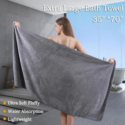 Ycosy 8 Piece Towel Set,2 Bath Sheet,2 Hand Towels and 4 Washcloths,Soft Extra Large Microfiber Towel Set,Oversized Highly Absorbent Quick Dry Towel Collection for Bathroom,Hotel,Spa-Gray