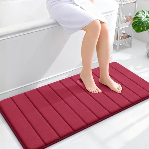 OLANLY Memory Foam Long Bathroom Rugs Runner 44x20, Super Soft Absorbent