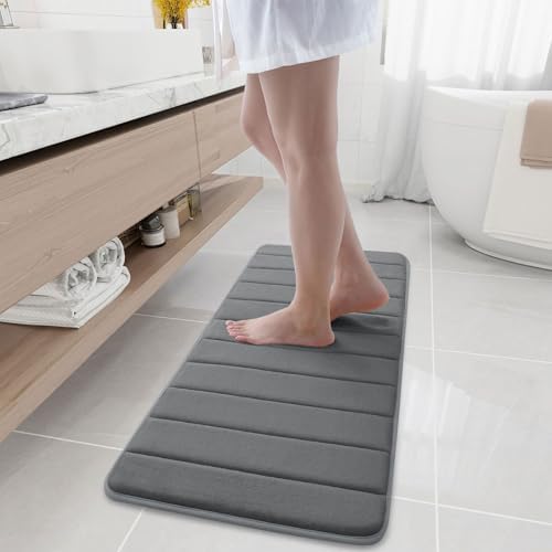 Buganda Memory Foam Bath Mat 44 x 17, Ultra Soft Absorbent Bathroom Rugs