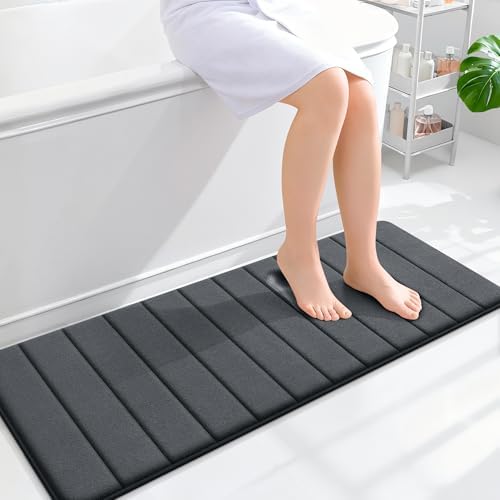 OLANLY Memory Foam Long Bathroom Rugs Runner 47x17, Super Soft Absorbent