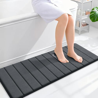 OLANLY Memory Foam Long Bathroom Rugs Runner 47x17, Super Soft Absorbent
