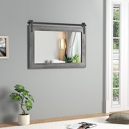 COGOOD Farmhouse Bathroom Mirrors for Over Sink - 22 x 30 Grey