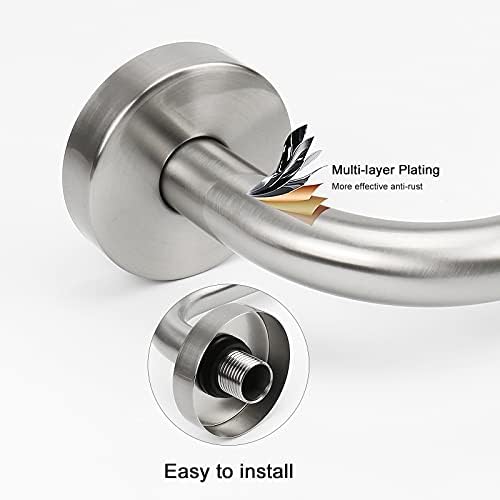 NearMoon S Shaped Shower Head Riser Arm, Shower Extender Arm with Flange, Standard 1/2" Connection- Bathroom Accessory (10 Inch, Brushed Nickel)
