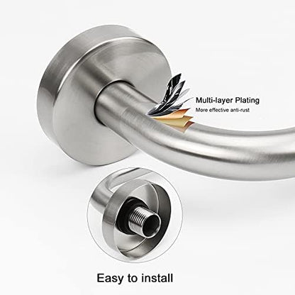 NearMoon S Shaped Shower Head Riser Arm, Shower Extender Arm with Flange, Standard 1/2" Connection- Bathroom Accessory (10 Inch, Brushed Nickel)