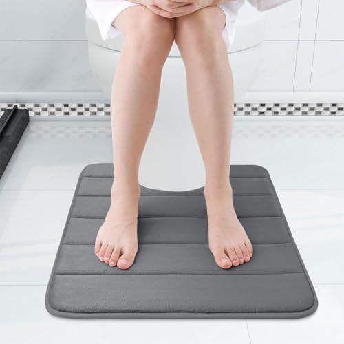Buganda Memory Foam U-Shaped Toilet Rugs 24 x 24, Absorbent Bathroom mat
