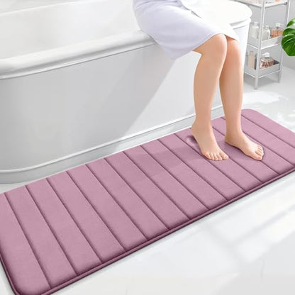 OLANLY Memory Foam Long Bathroom Rugs Runner 59x20, Super Soft Absorbent