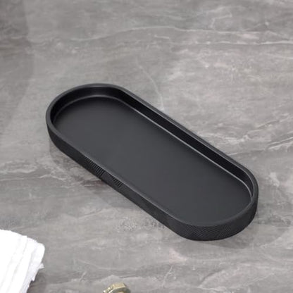 Bathroom Accessories Set, Bathroom Organizer Countertop, Matte Black, 4 PCS