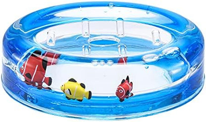Locco Decor 5 Piece Acrylic Liquid 3D Floating Motion Bathroom Vanity Accessory Set Ocean Cartoon Animal Theme Nimo Fish Toothbrush Holder, Tumbler, Soap Dispenser, Soap Dish, Toiletbrush Holder Set