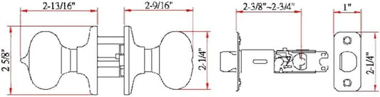 Design House 753459 Cambridge 2-Way Adjustable Privacy Door Knob, Oil Rubbed Bronze