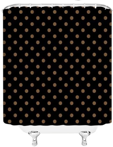Polka Dot Shower Curtain Bathroom Decor with Hooks,60" Wx70 H