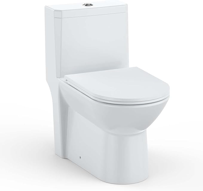 One Piece Toilet, Ceramic Design, Soft Closing PP Toilet Cover, Easy Clean Surface, Water Efficient Flush, Compact Durable Build