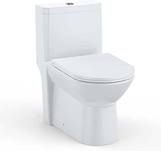 One Piece Toilet, Ceramic Design, Soft Closing PP Toilet Cover, Easy Clean Surface, Water Efficient Flush, Compact Durable Build