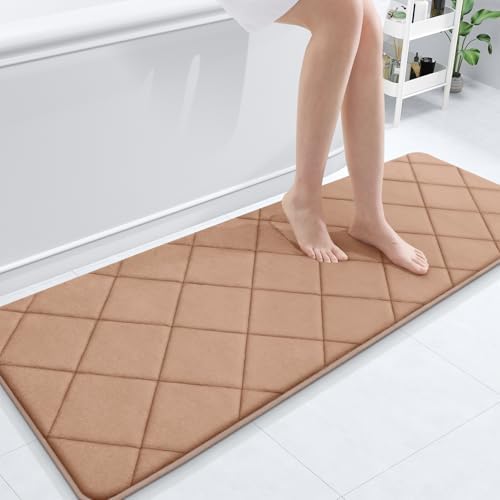 OLANLY Memory Foam Bath Mat 59x20, Ultra Soft and Absorbent Bathroom Rugs