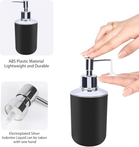 LGURT Matte Black Plastic Bath Set — 4-Pc Dispenser, Holder, Cup & Dish