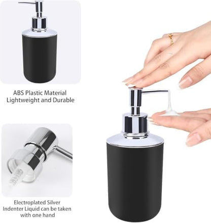 LGURT Matte Black Plastic Bath Set — 4-Pc Dispenser, Holder, Cup & Dish