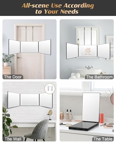 JUSRON 360 Viewing Angle Self Hair Cutting Mirror Shower Mirror