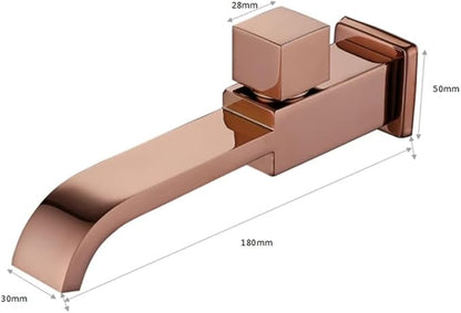 Faucet Only Cold Brushed in-Wall Bathroo Faucet Bathroom Sink Basin Mixer Tap Set(Rose Gold) Faucet