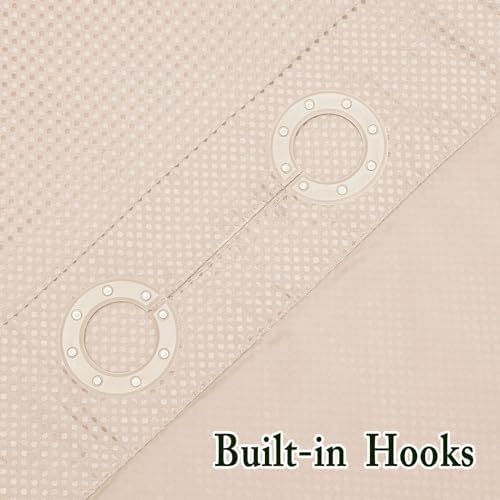 Gibelle No Hook Cloth Blush Pink Shower Curtain with Liner, 36x74