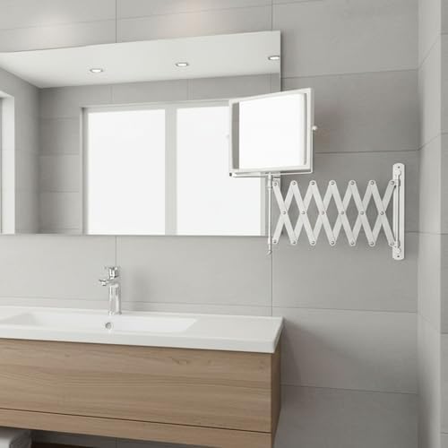 JERDON Wall-Mounted Makeup Mirror - 5X Magnification - Chrome - J2020C
