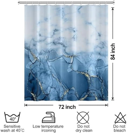 Light Blue Extra Long Waterproof Shower Curtain 72x84 inches